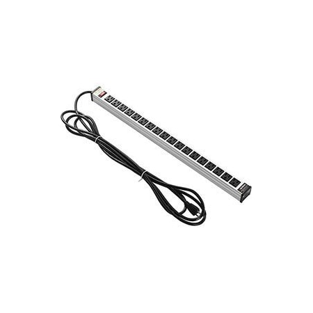 Global Industrial Power Strip, SJT, 5-15R, 15 ft., Black 501789